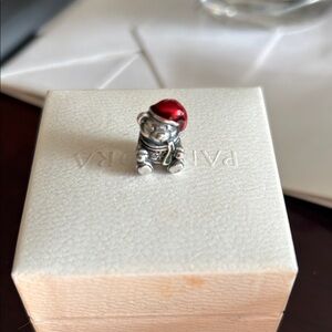 Pandora Silver and Red Bear Ring
